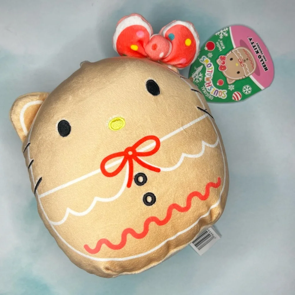 Hello Kitty Squishmallow Gingerbread Holiday Plush NEW NWT
